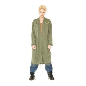 Free People x Sandrine Rose Women Army Green  Belted The Outsider Long Jacket XS